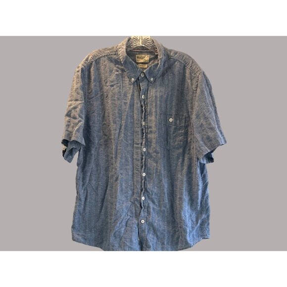 Weather Proof Men's Button Down Short Sleeve Shirt Blue Size XXL - Picture 4 of 12